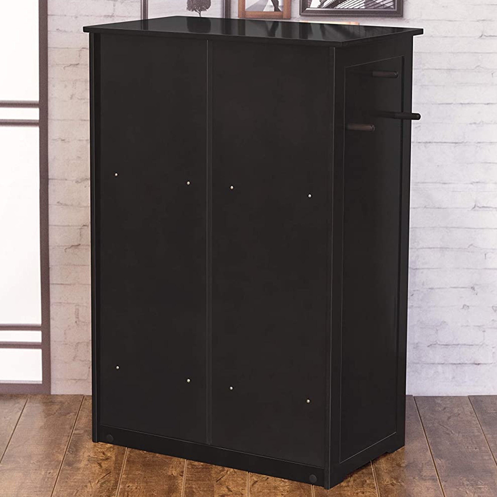 Zoovilla Pet Feeder Large Storage Bin with Hidden Elevated Dog Bowl Stand, Black + Merry Products Wooden 6 Foot Dog Gate-N-Crate for Small to Medium Pets, Walnut
