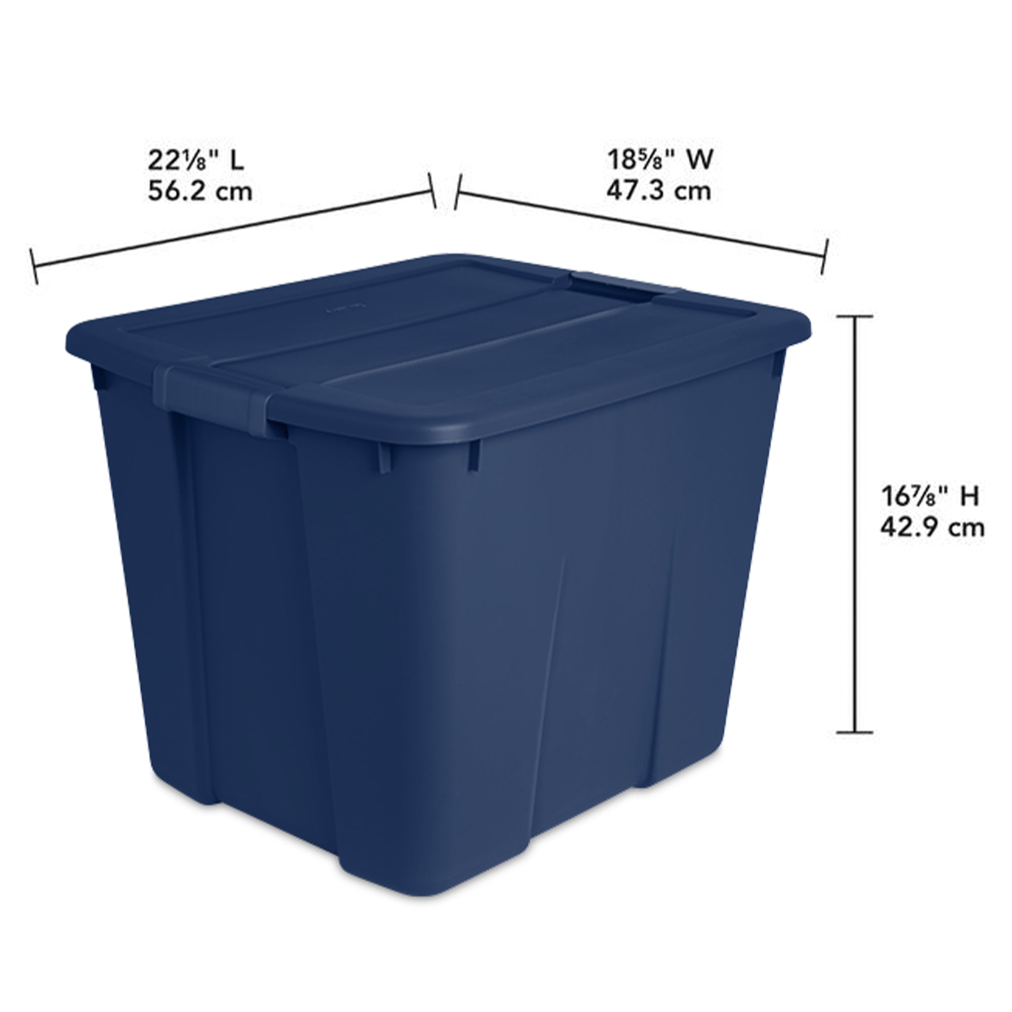 Sterilite 20 Gallon Stackable Plastic Storage Tote w/Latching Lid,Blue (18 Pack)