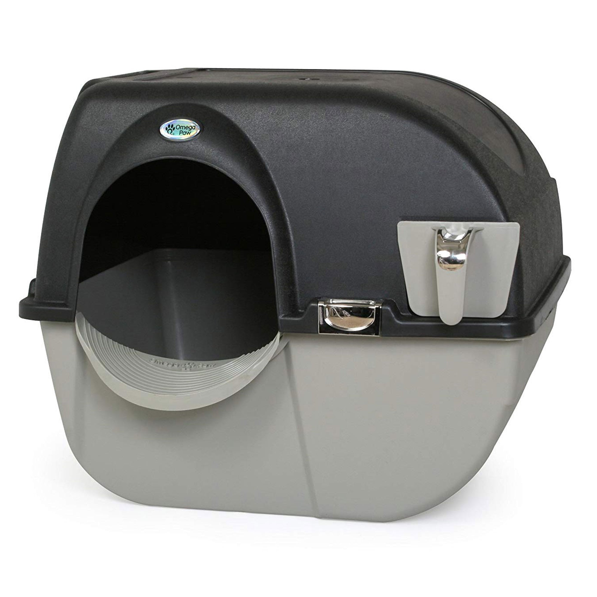 Omega Paw Elite Roll 'N Clean Self Cleaning Cat Litter Box with Paw Floor Mat - VMInnovations
