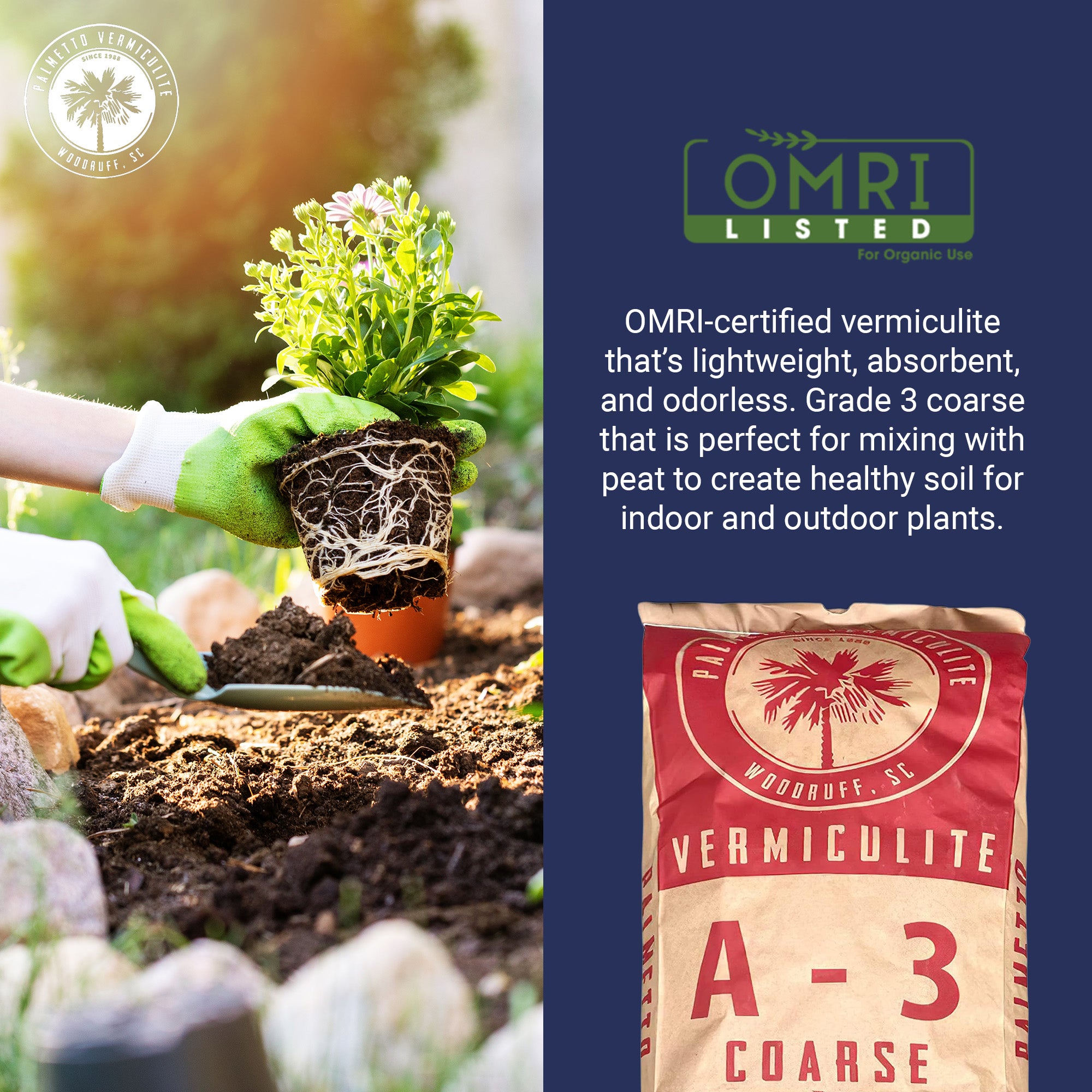 Palmetto 3 Pack 4 CuFt Organic Grade 3 Coarse Vermiculite Planting Soil Additive