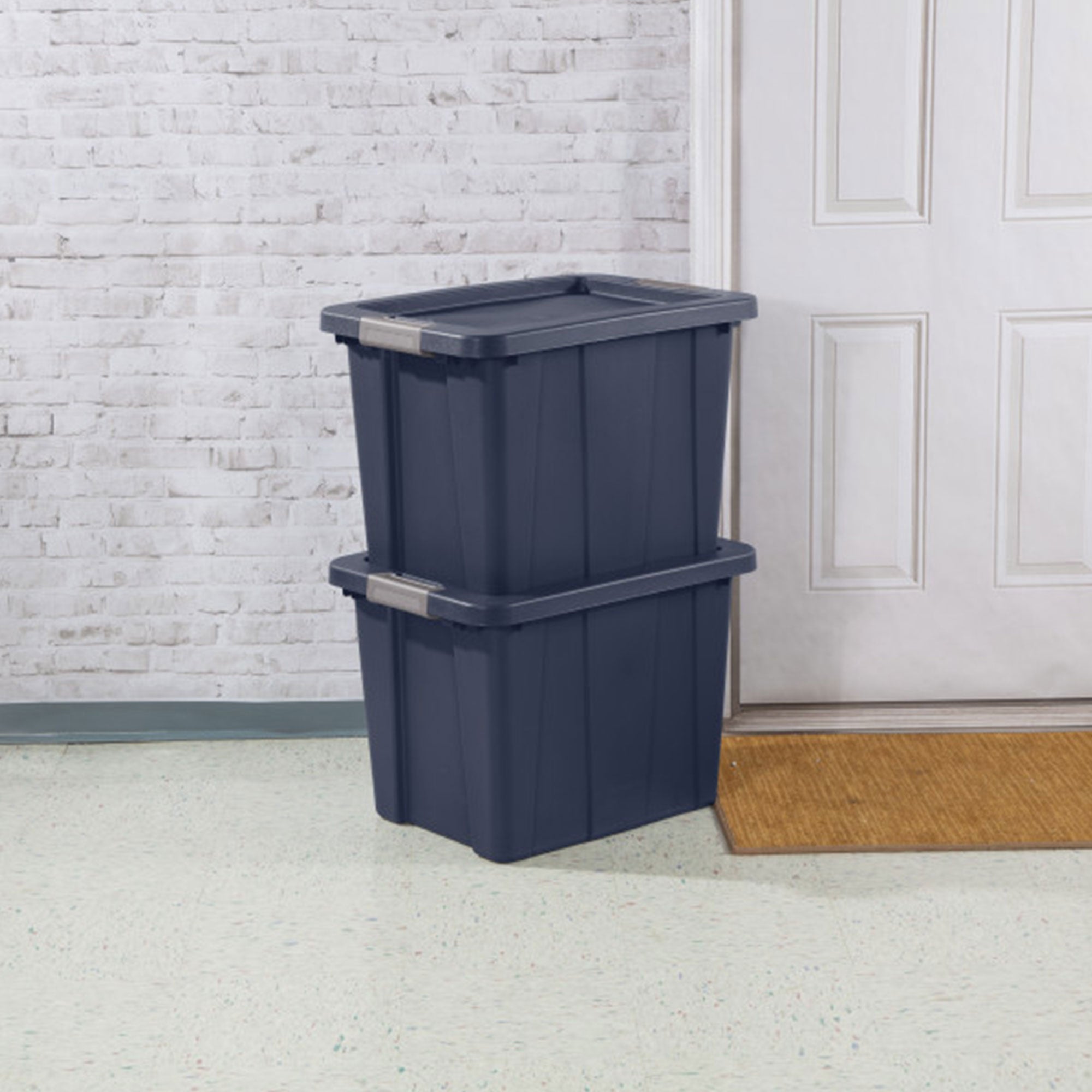 Sterilite Tuff1 18 Gal Plastic Storage Tote Bin w/Latching Lid, Blue (24 Pack) - VMInnovations