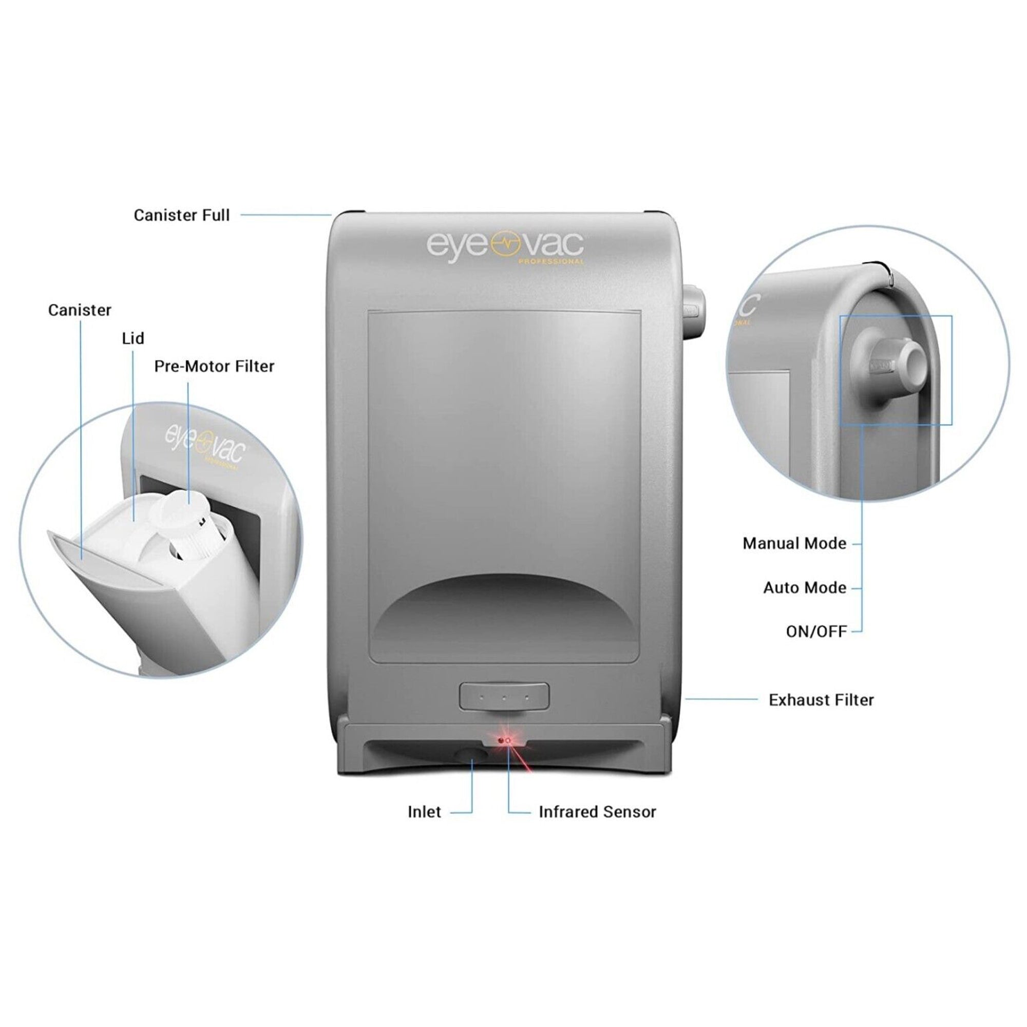 PRO Touchless Automatic Stationary Vacuum with Infrared Sensors, Silver (Used) - VMInnovations