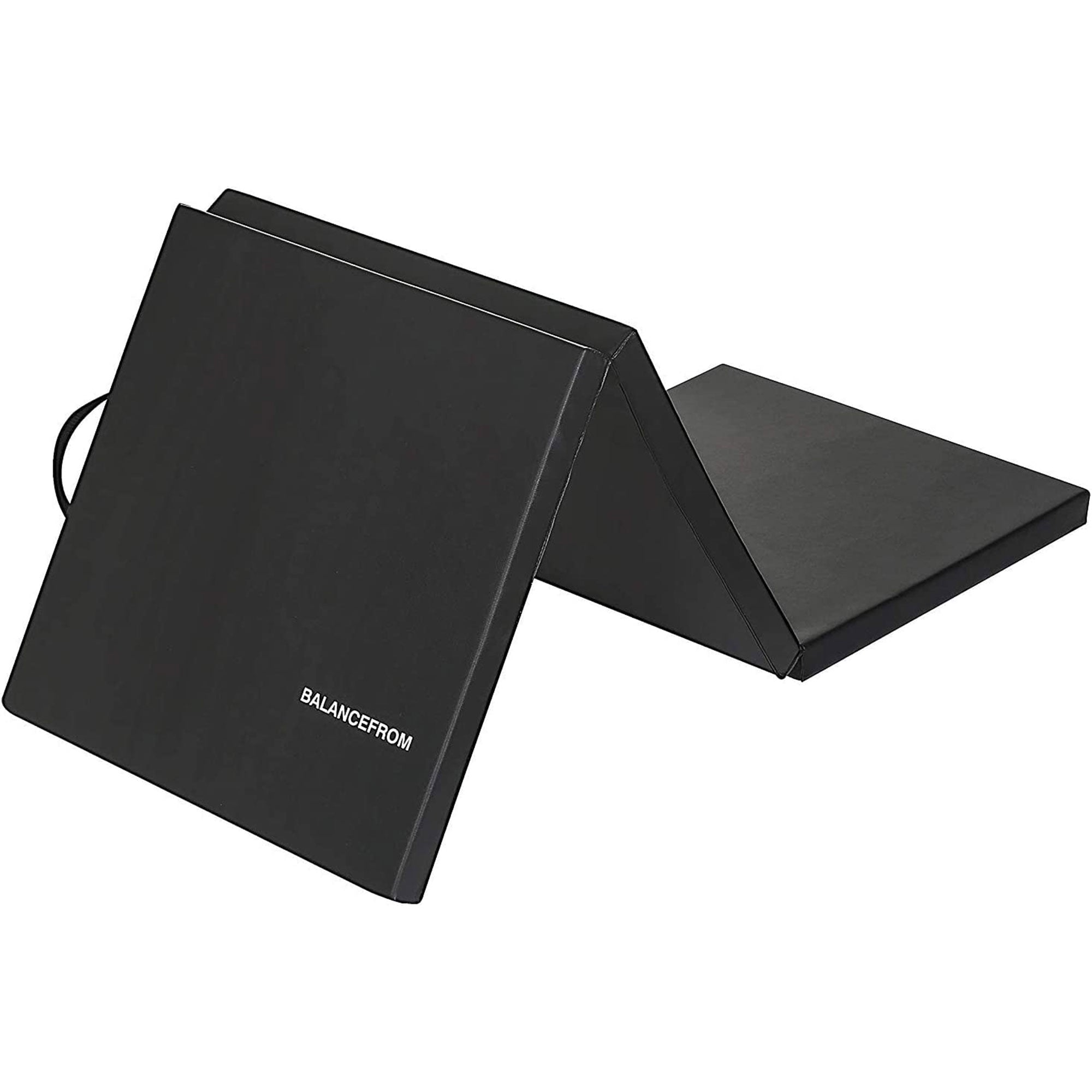 BalanceFrom Fitness GoGym 6x2ft Folding 3 Panel Exercise Mat with Handles, Black - VMInnovations