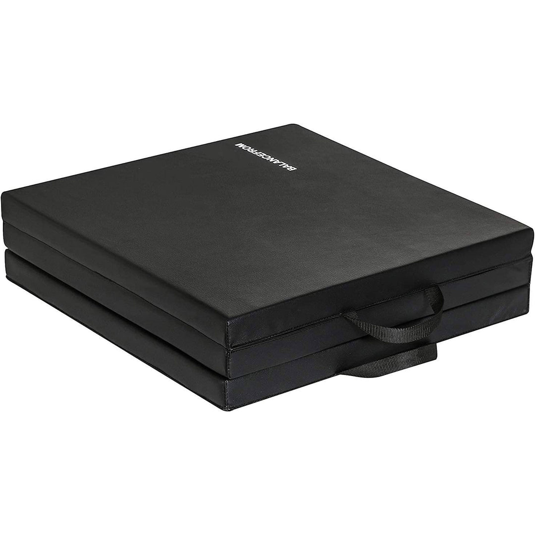 BalanceFrom Fitness GoGym 6x2ft Folding 3 Panel Exercise Mat with Handles, Black - VMInnovations