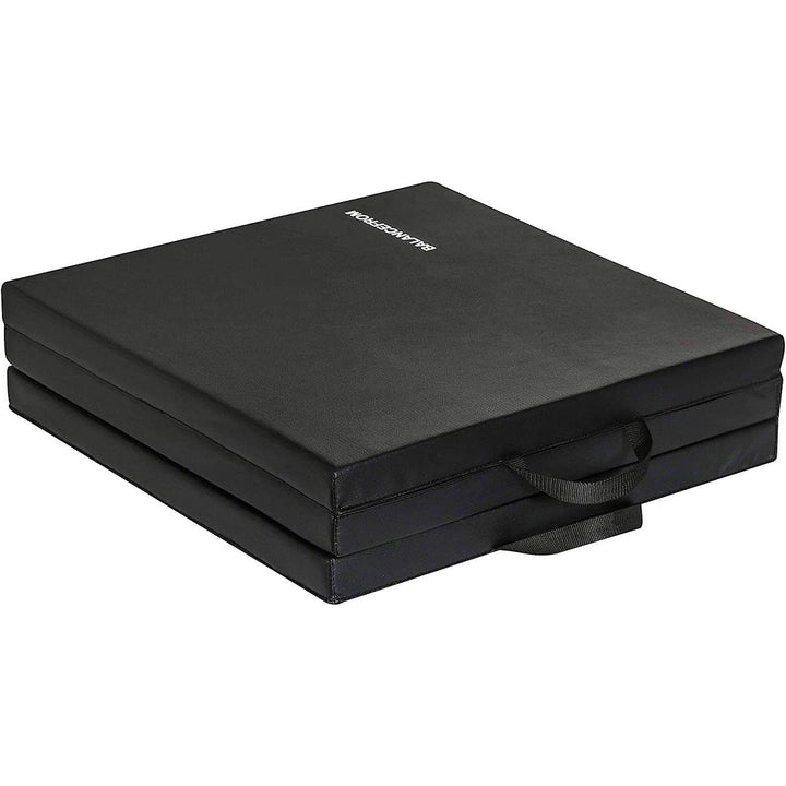 BalanceFrom Fitness GoGym 6x2ft Folding 3 Panel Exercise Mat with Handles, Black - VMInnovations