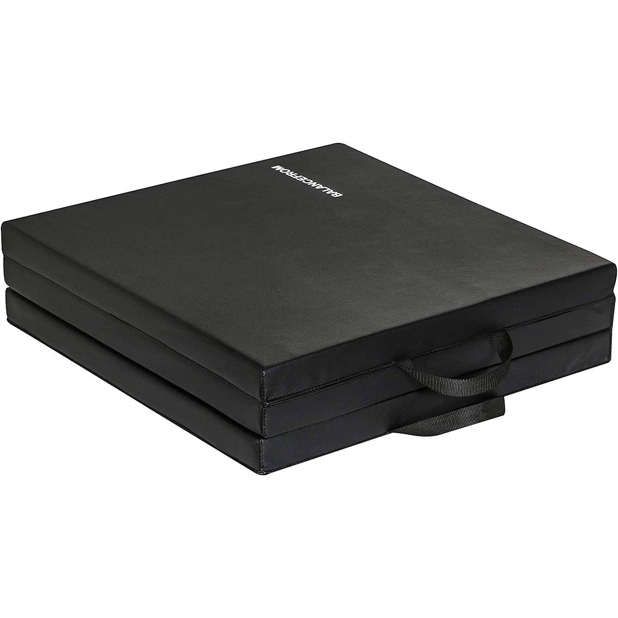 BalanceFrom Fitness GoGym 6x2ft Folding 3 Panel Exercise Mat with Handles, Black - VMInnovations