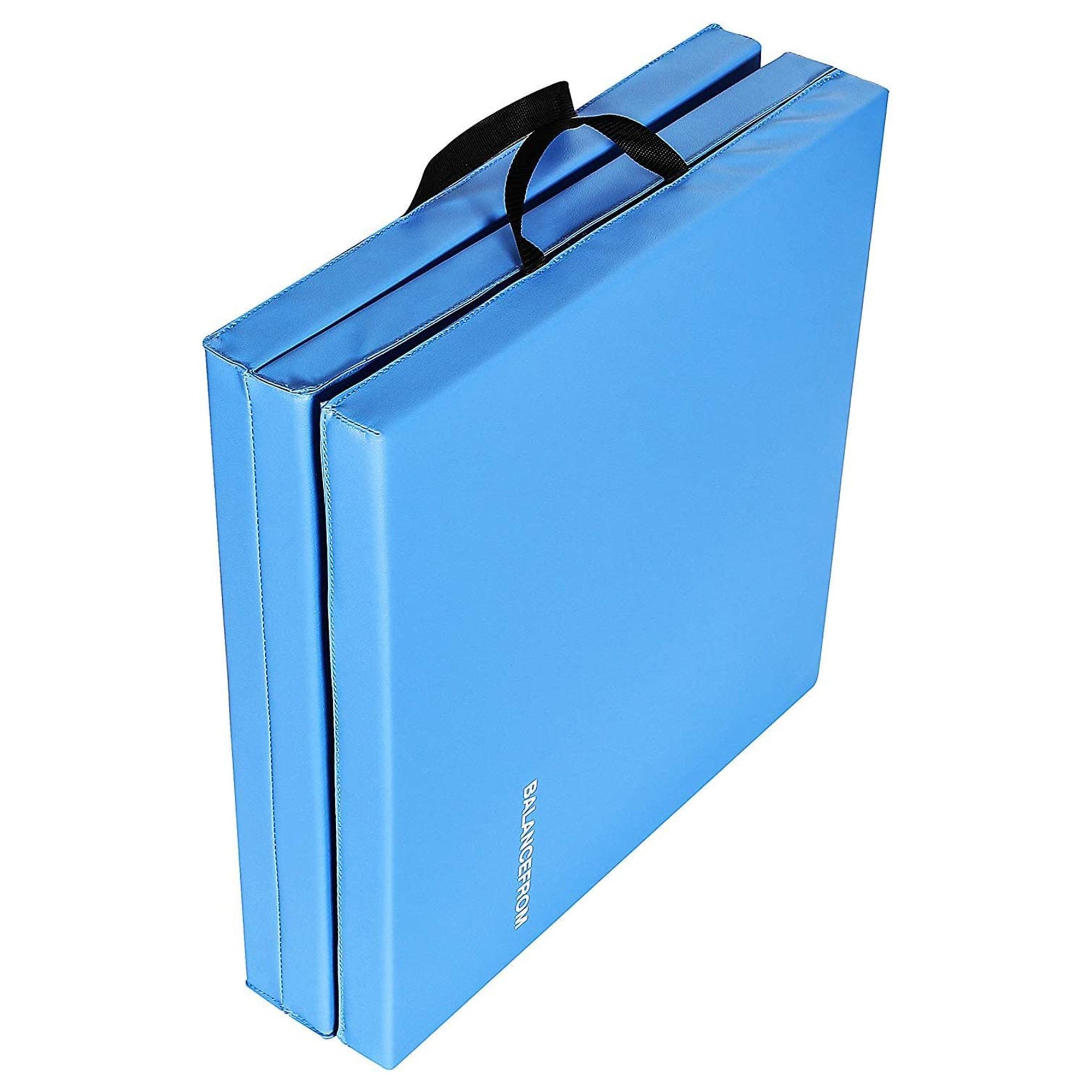 BalanceFrom Fitness GoGym 6x2ft 3 Panel Exercise Mat w/ Handles, Blue (Open Box) - VMInnovations