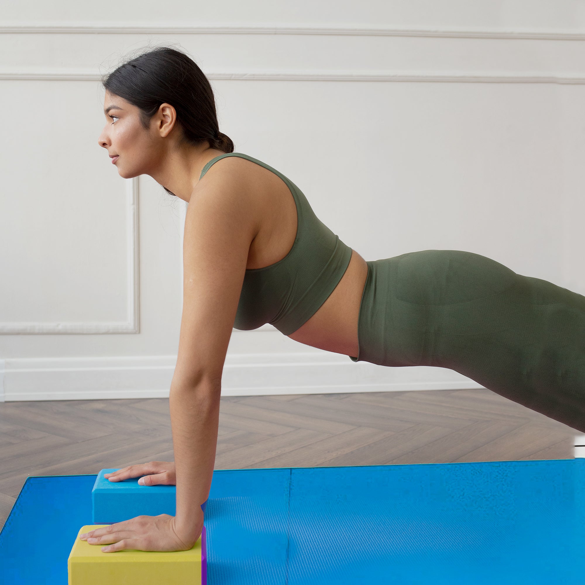 BalanceFrom Fitness GoGym 6x2ft 3 Panel Exercise Mat w/ Handles, Blue (Open Box) - VMInnovations