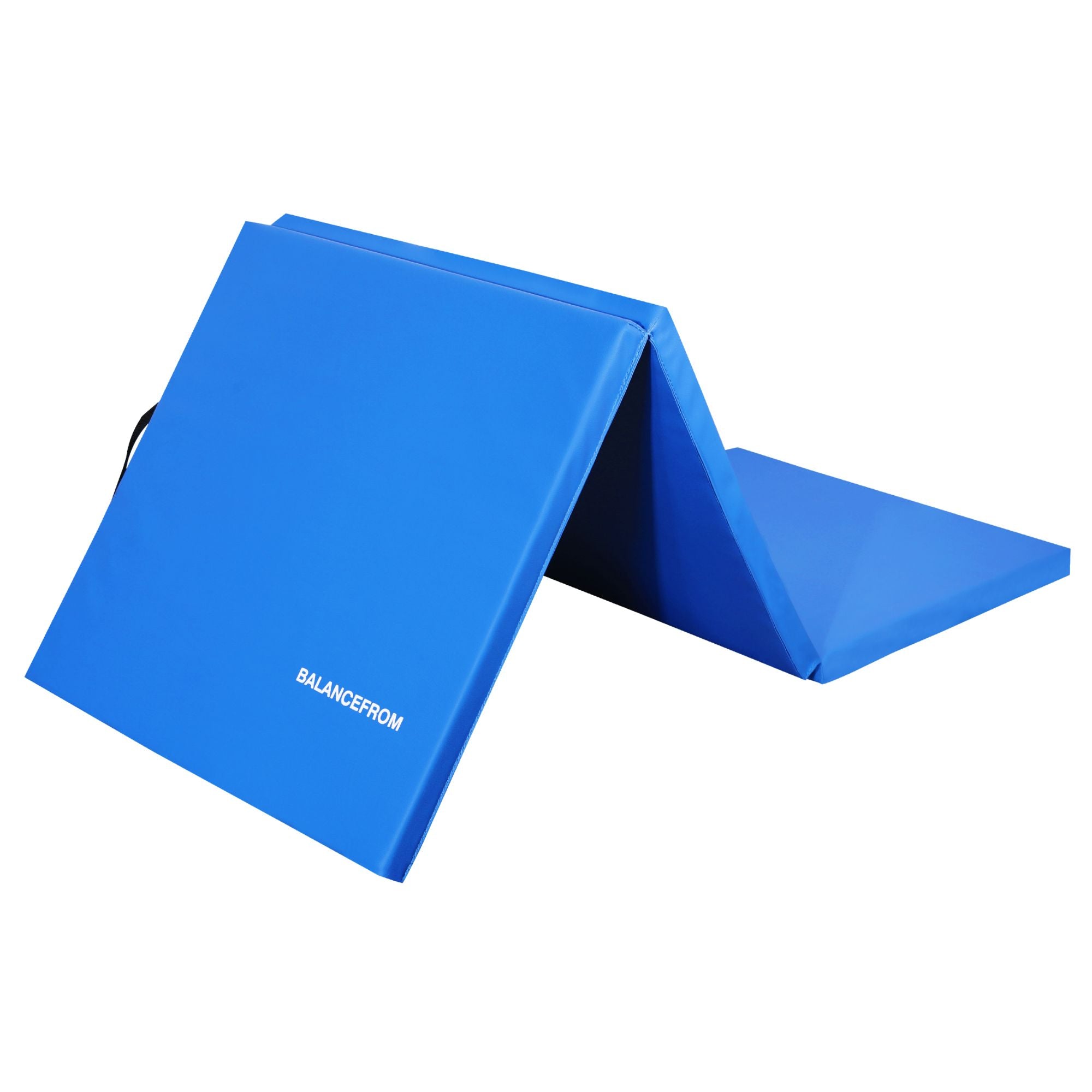 BalanceFrom Fitness GoGym 6' x 2' x 1.5" Folding 3 Panel Exercise Gym Mat, Blue