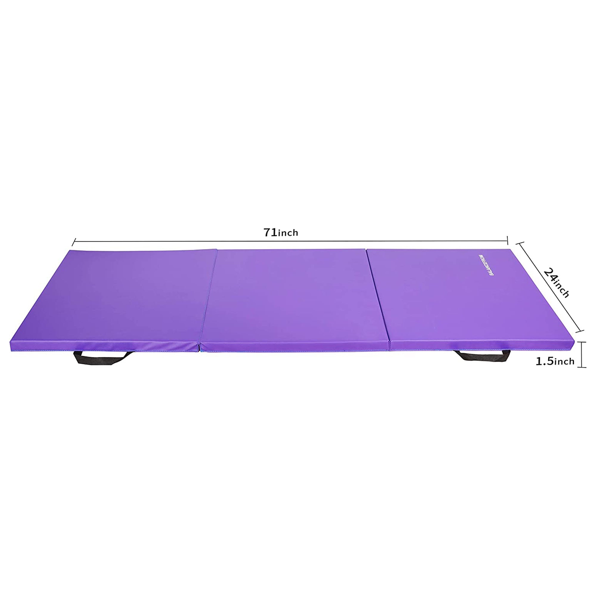 BalanceFrom Fitness GoGym 6'x2'x1.5" Folding 3 Panel Gym Mat, Purple (Open Box) - VMInnovations