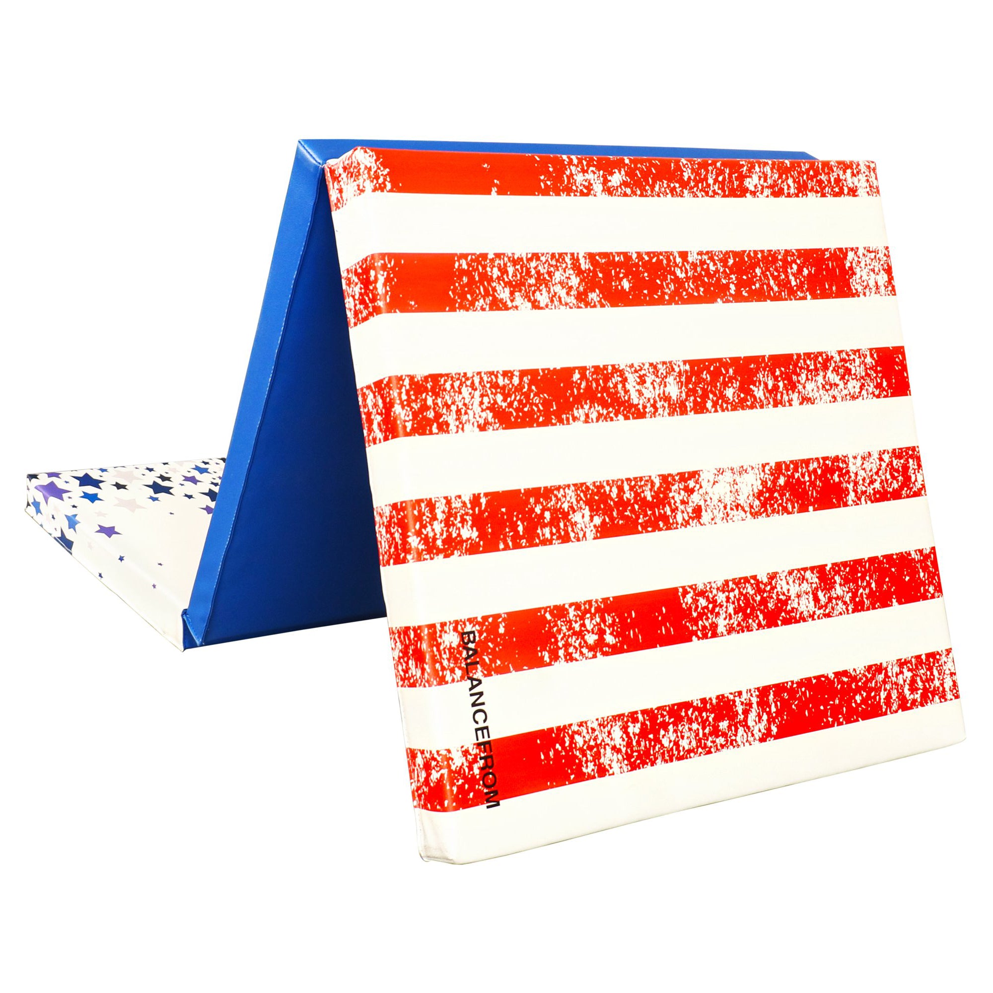 BalanceFrom GoGym 6x2ft Folding 3 Panel Exercise Mat, Red/White/Blue (Used) - VMInnovations