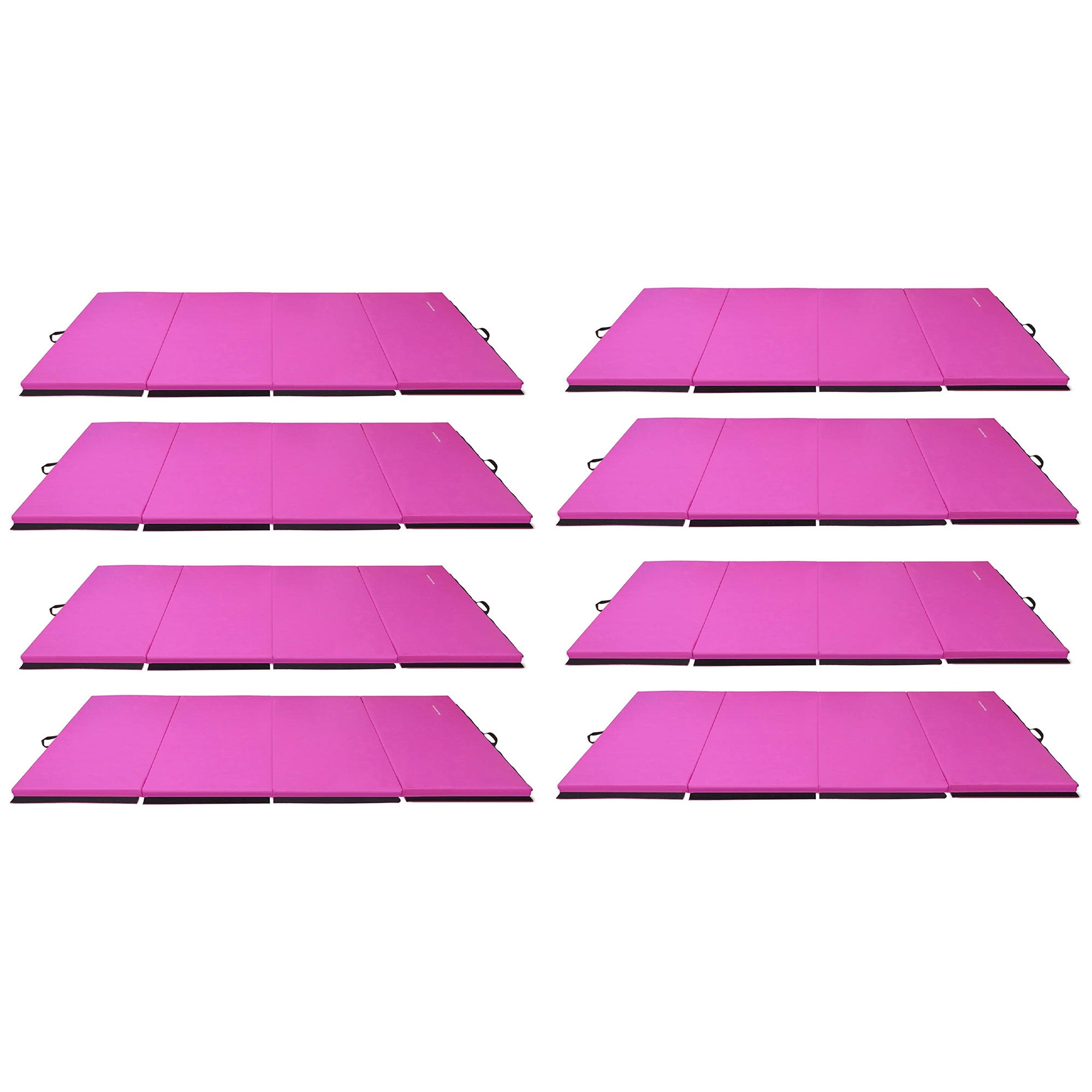 BalanceFrom Fitness 120x48in All Purpose Folding Gymnastics Mat, Pink (8 Pack)