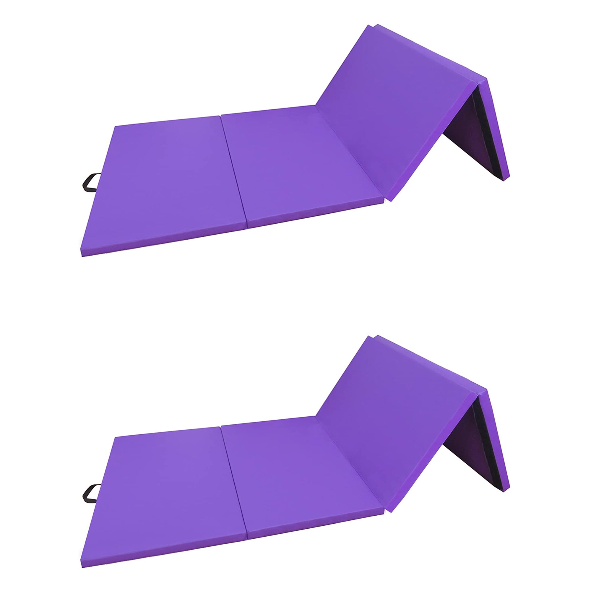 BalanceFrom Fitness 120x48in All Purpose Folding Gymnastics Mat, Purple (2 Pack)