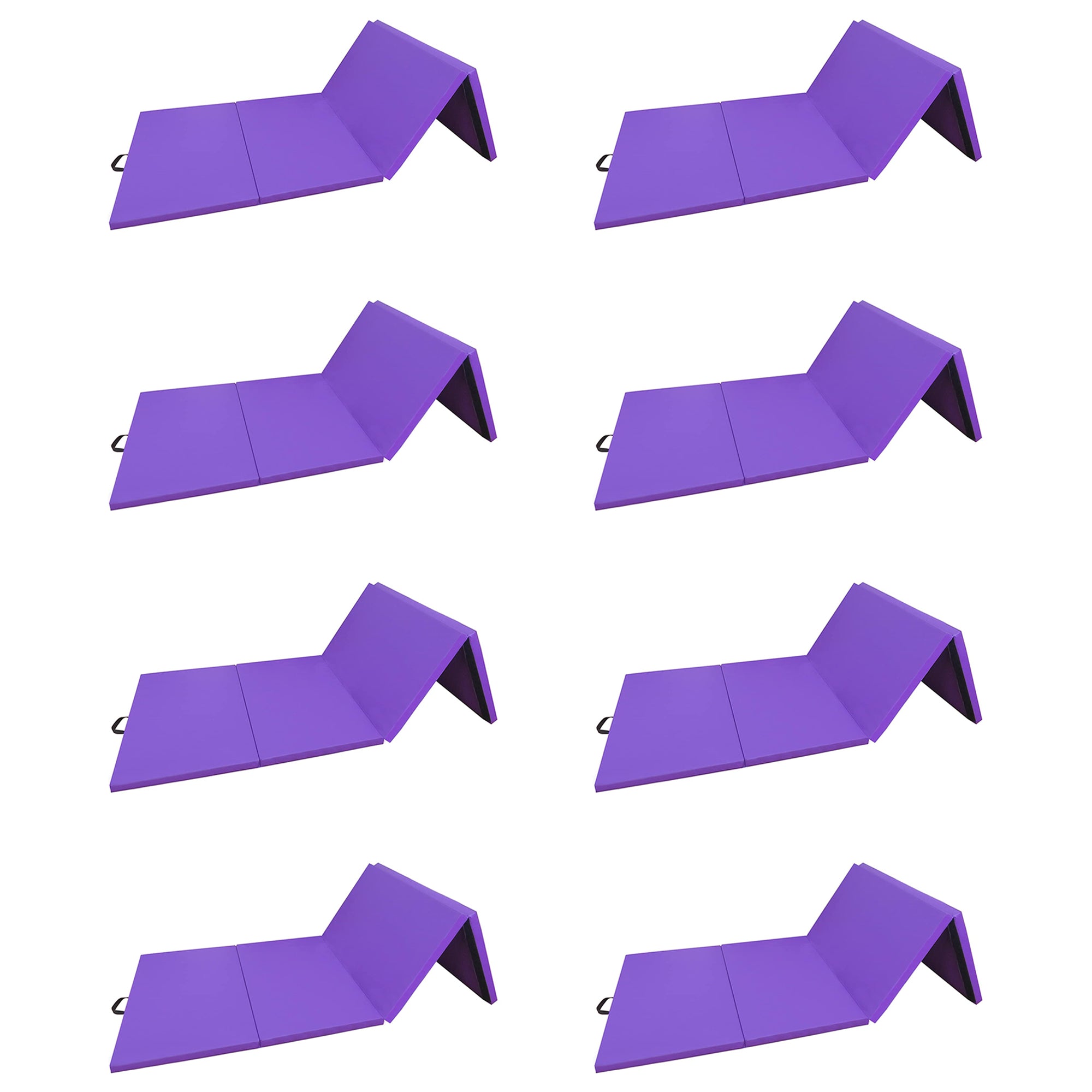 BalanceFrom Fitness 120x48in All Purpose Folding Gymnastics Mat, Purple (8 Pack) - VMInnovations