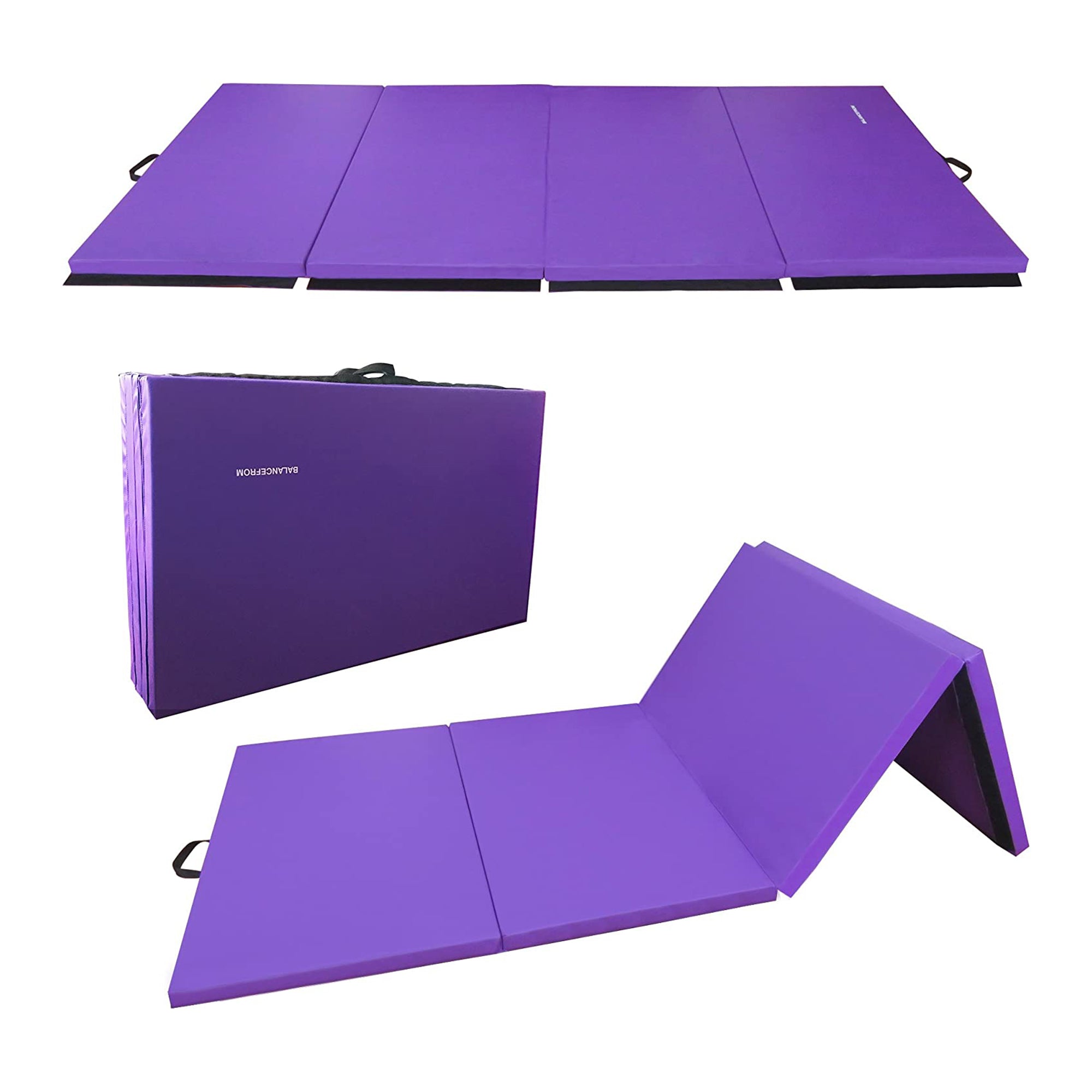 BalanceFrom Fitness 120x48in All Purpose Folding Gymnastics Mat, Purple (8 Pack) - VMInnovations