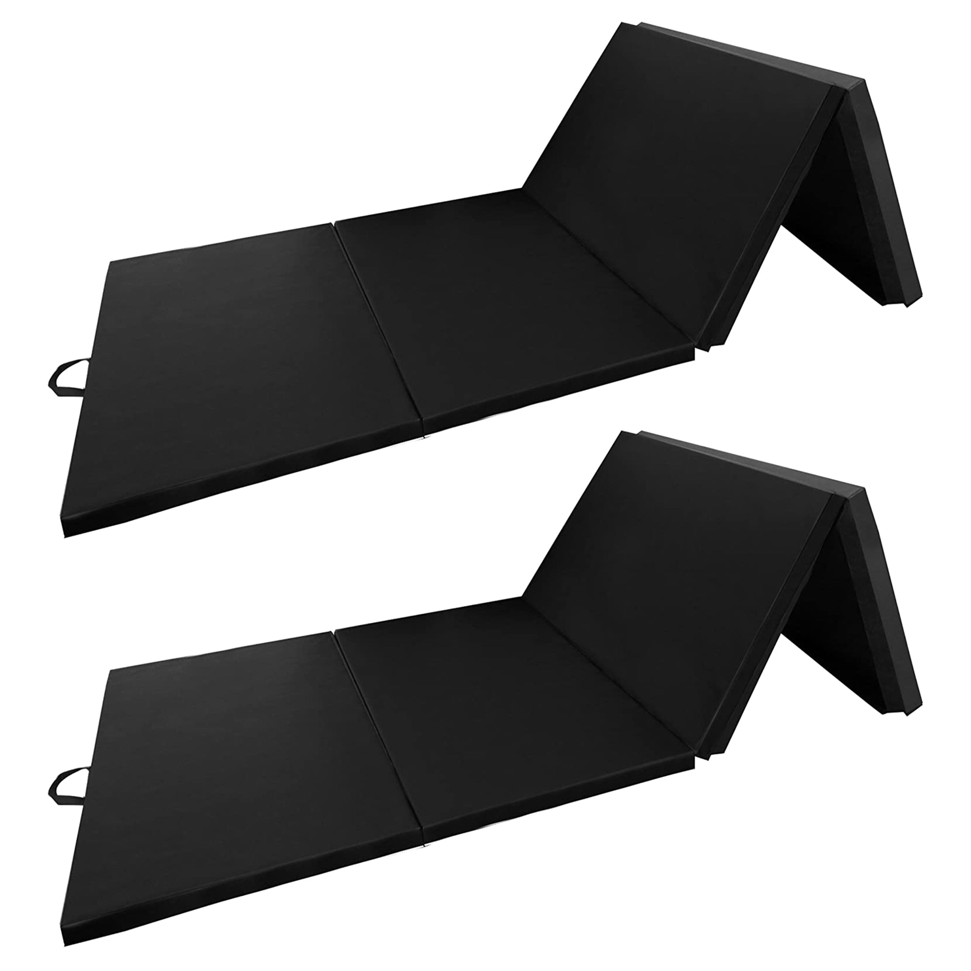 BalanceFrom Fitness 120x48in All Purpose Folding Gymnastics Mat, Black (2 Pack)