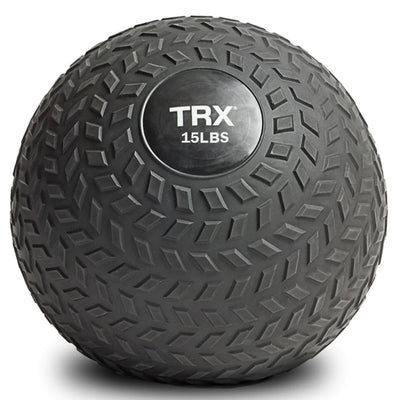 TRX 15 Pound Weighted Slam Ball for Full Body High Intensity Workouts, Black