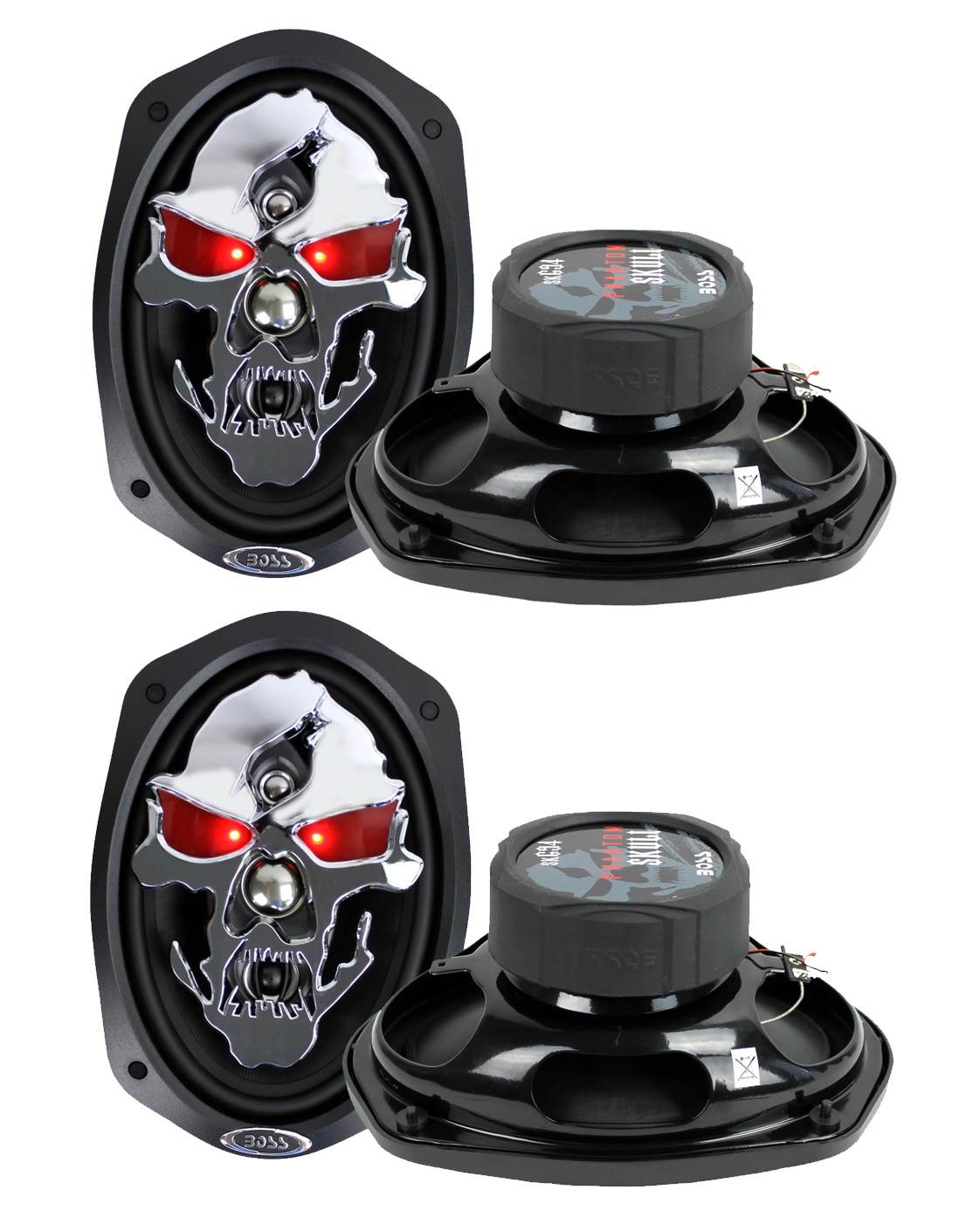 4) NEW BOSS SKULL Phantom SK694 6x9" 1400W 4 Way Car Full Range Speakers 6"x9"