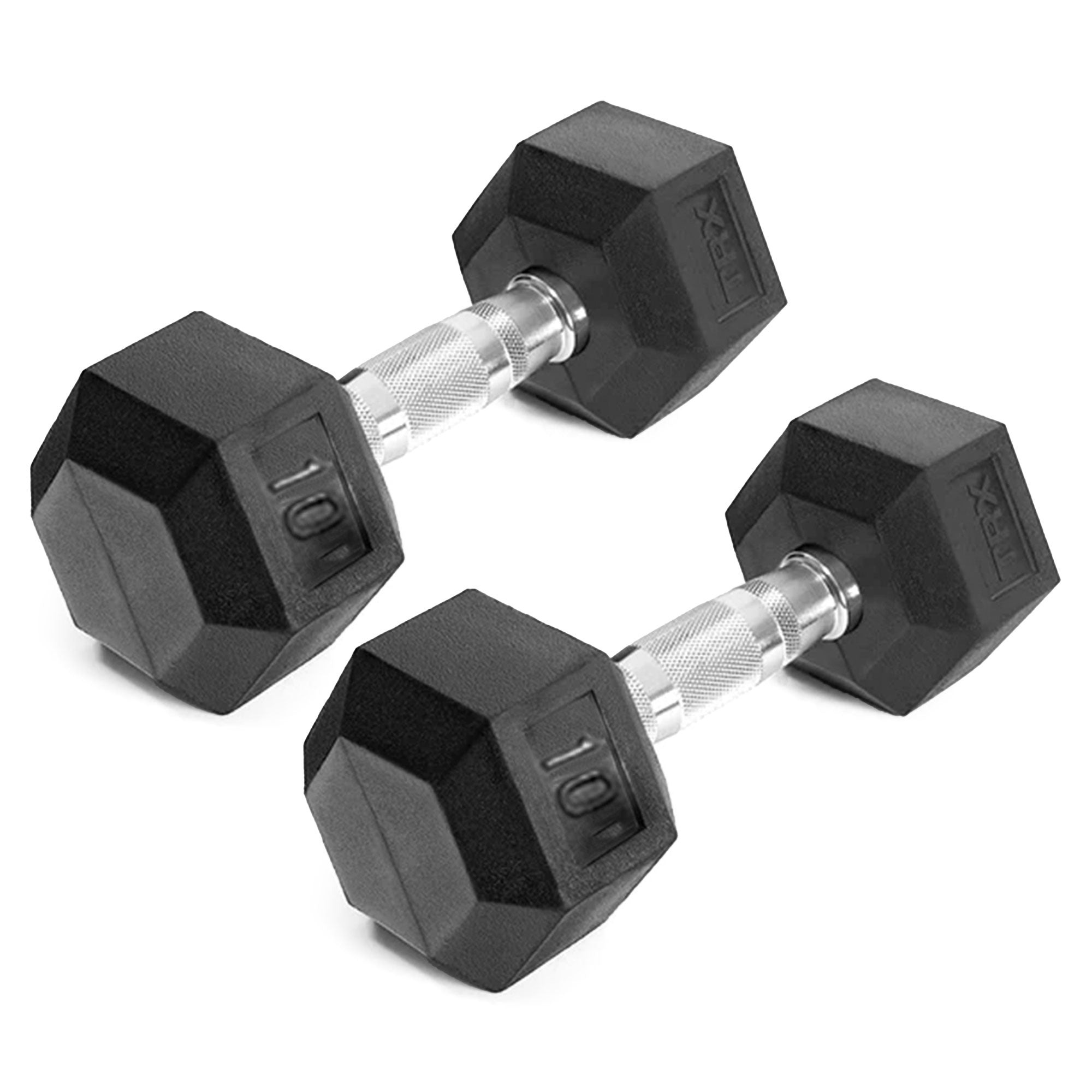 TRX Hex Rubber 10lb Dumbbell Weights Strength Training Workout Equipment, 1 Pair - VMInnovations