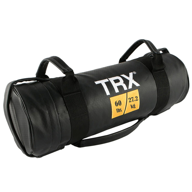 TRX Power Bag 60 Pound Vinyl Prefilled Sandbag Weighted Gym Exercise Bag, Black