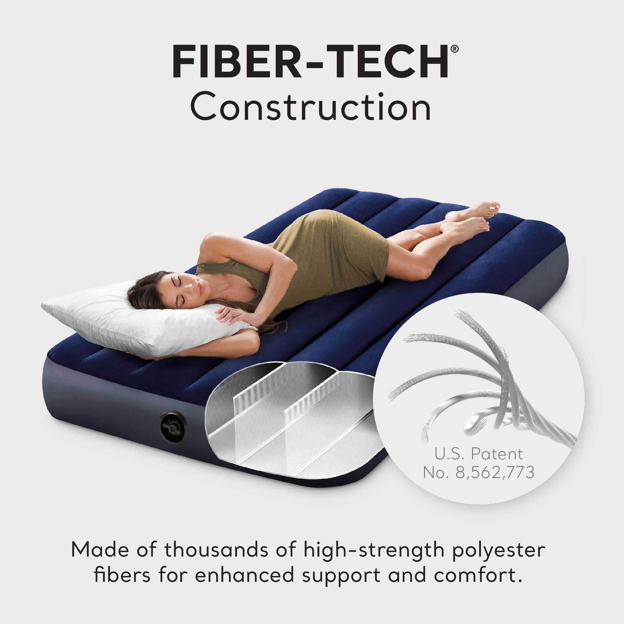 Intex 10 Inch Dura-Beam Downy Air Mattress, Twin (Pump Not Included) (Open Box) - VMInnovations