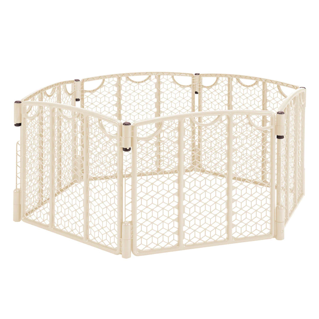 Evenflo Indoor/Outdoor Adjustable Portable Play Yard Area w/Lawn Stakes, Cream - VMInnovations