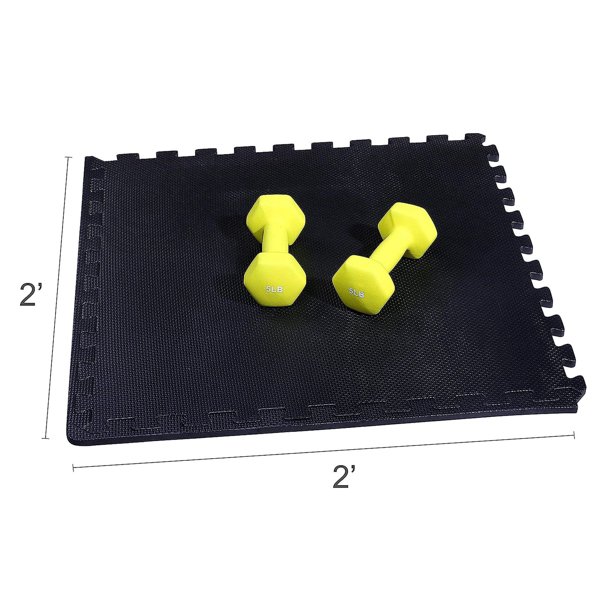BalanceFrom Fitness 24 Sq Ft Interlocking EVA Foam Exercise Tiles, Black (Used) - VMInnovations
