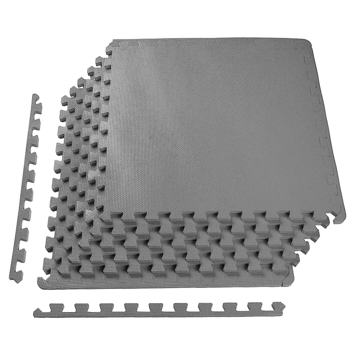 BalanceFrom Fitness 24 Sq Ft Interlocking EVA Foam Exercise Mat Tiles, Gray - VMInnovations
