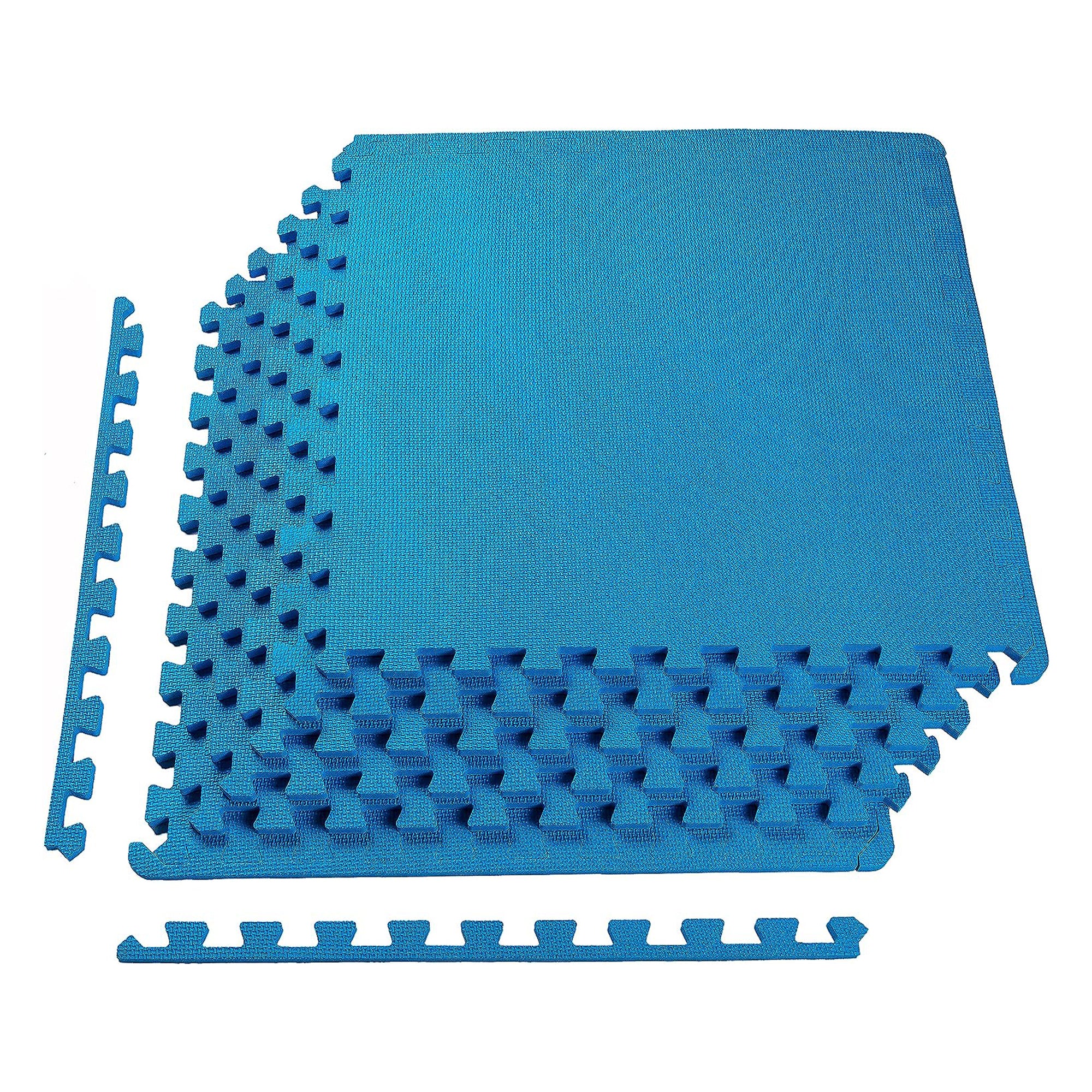 BalanceFrom Fitness 24 SqFt Interlocking EVA Foam Exercise Mat Tiles, Blue(Used) - VMInnovations