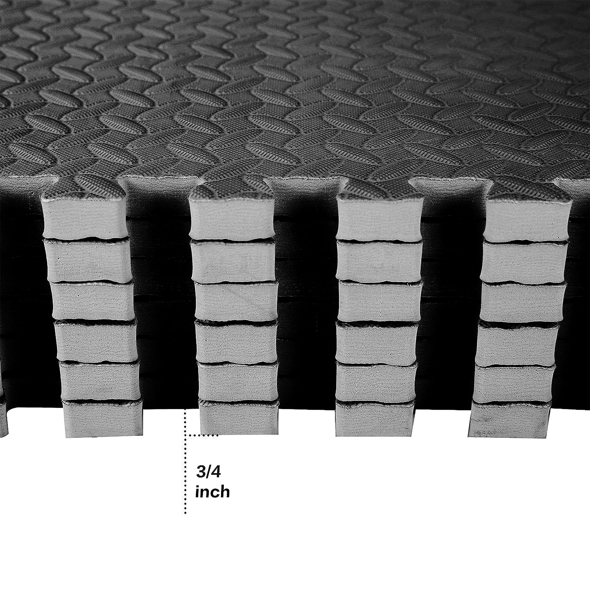 BalanceFrom Fitness 24 Sq Ft Interlocking EVA Foam Exercise Mat Tiles, Blk(Used) - VMInnovations