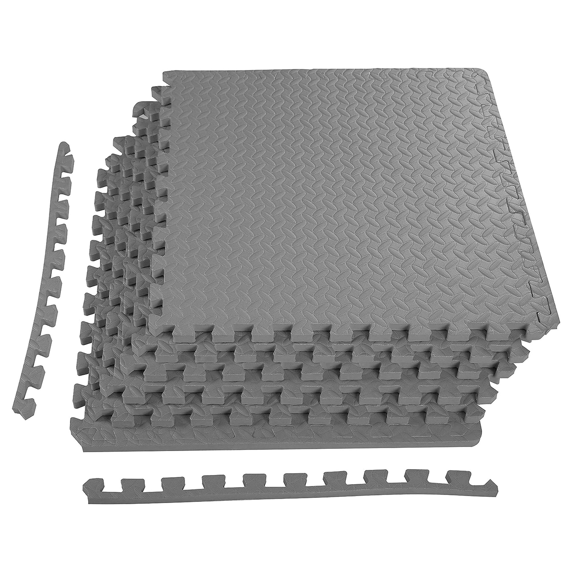 BalanceFrom Fitness 24 Sq Ft Interlocking EVA Foam Exercise Mat Tiles, Gray - VMInnovations