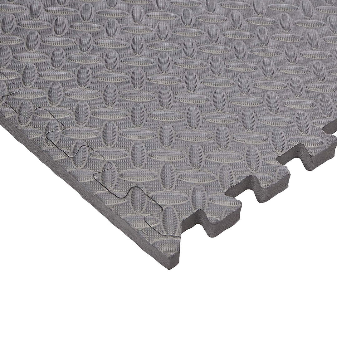 BalanceFrom Fitness 24 Sq Ft Interlocking EVA Foam Exercise Mat Tiles, Gray