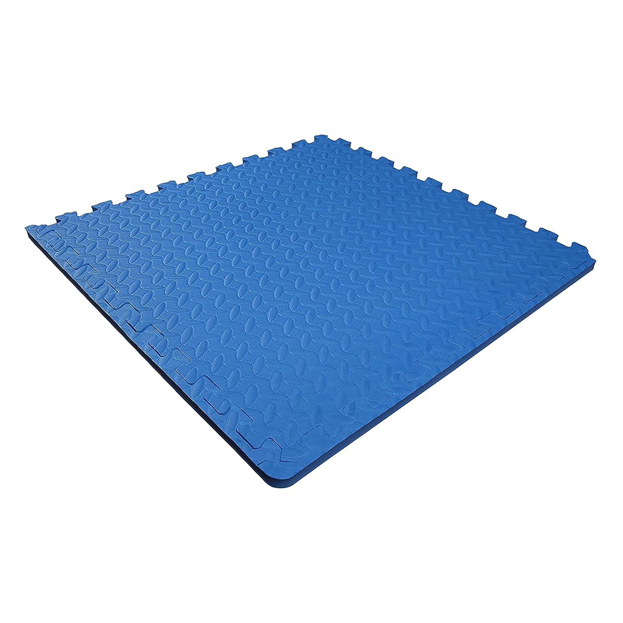 BalanceFrom 24 Sq Ft Interlocking EVA Foam Exercise Mat Tiles, Blue (Open Box) - VMInnovations