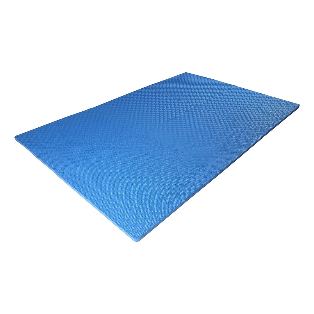 BalanceFrom Fitness 24 Sq Ft Interlocking EVA Foam Exercise Mat Tiles, Blue - VMInnovations