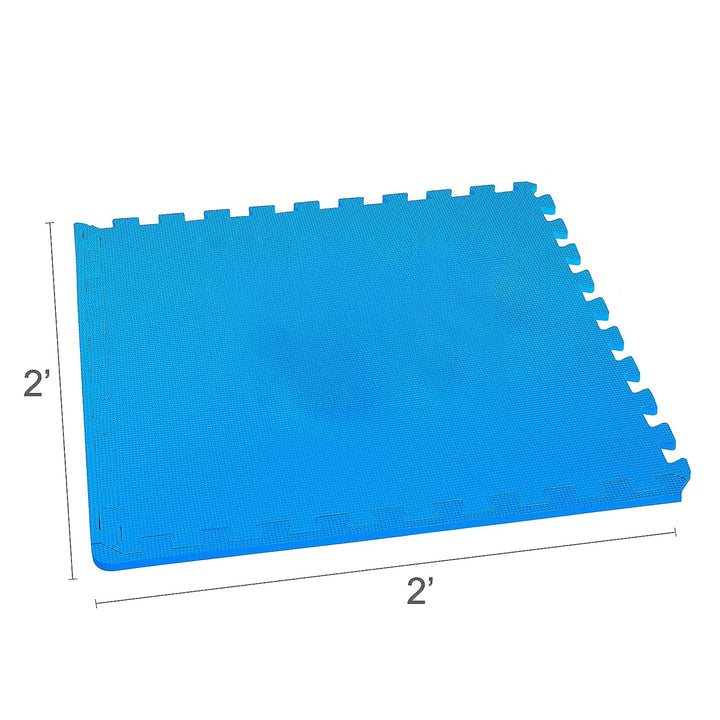BalanceFrom Fitness 24 Sq Ft Interlocking EVA Foam Exercise Mat Tiles, Blue - VMInnovations