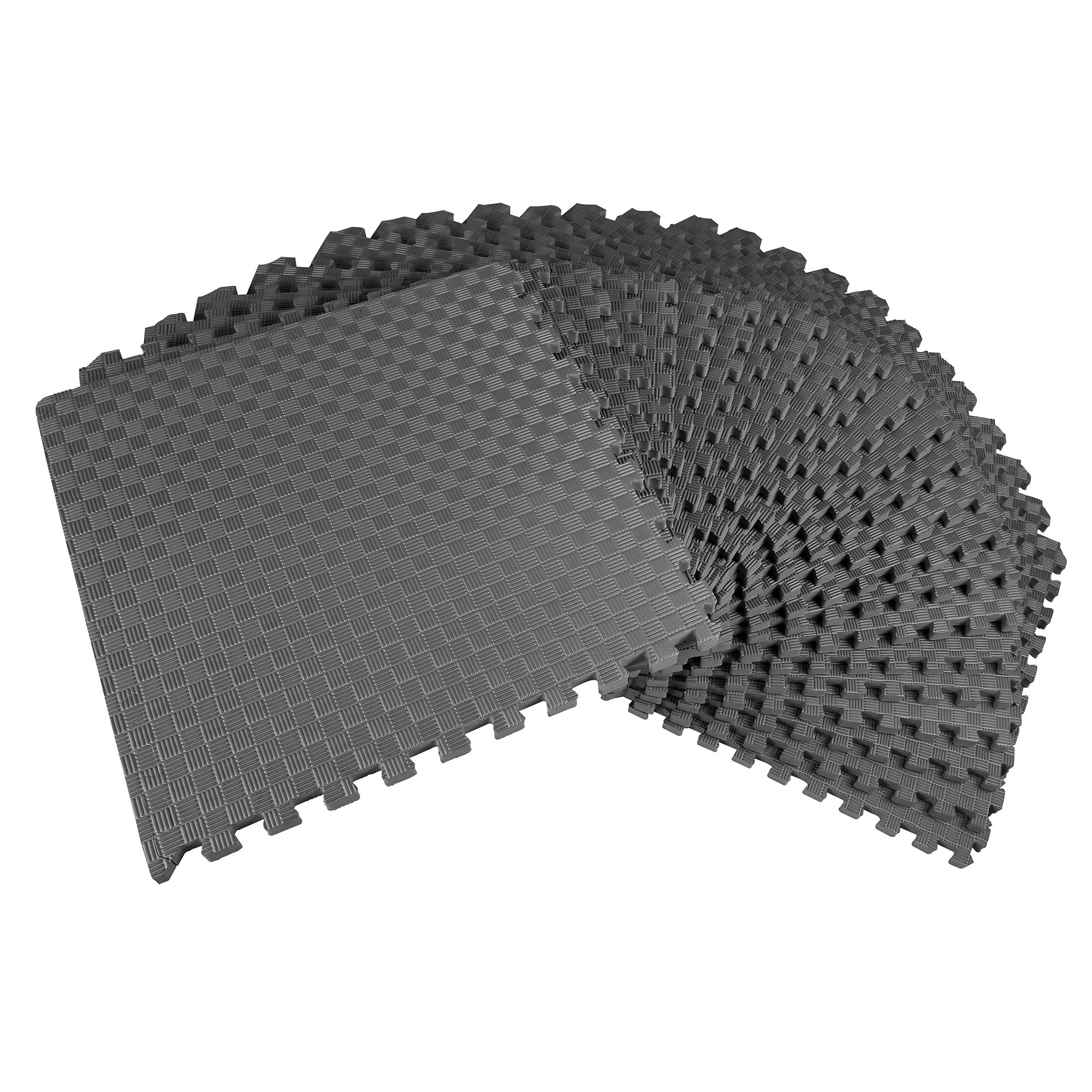 BalanceFrom Fitness 72 Sq Ft Interlocking EVA Foam Exercise Mat Tiles,Gray(Used) - VMInnovations