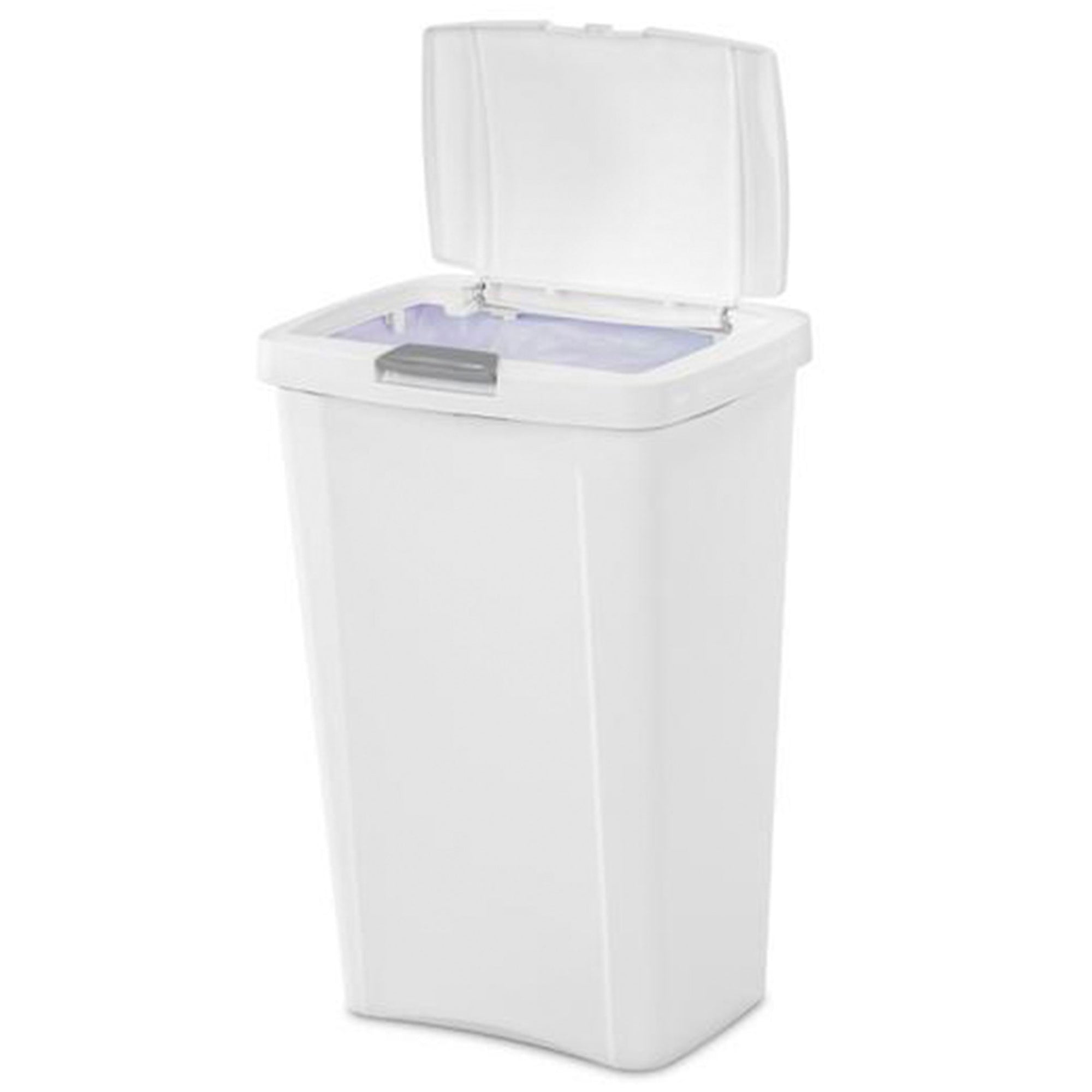 Sterilite 13 Gallon TouchTop Wastebasket with Titanium Latch, White (16 Pack) - VMInnovations