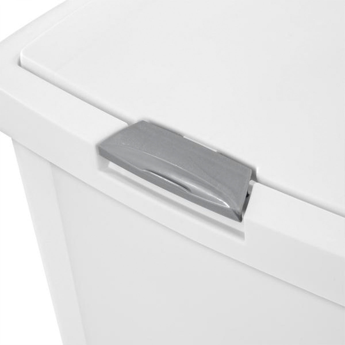 Sterilite 13 Gallon TouchTop Wastebasket with Titanium Latch, White (16 Pack)
