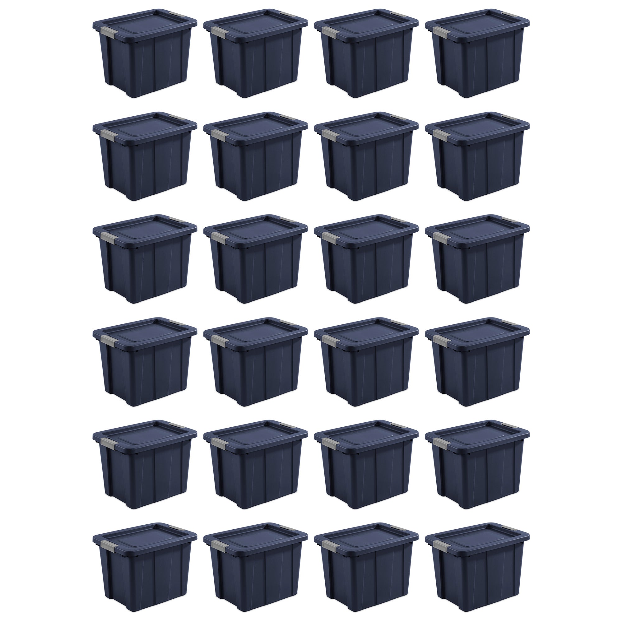 Sterilite Tuff1 18 Gal Plastic Storage Tote Bin w/Latching Lid, Blue (24 Pack) - VMInnovations