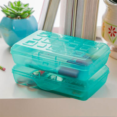 Sterilite Translucent Pencil Case School Supply Storage Box, Blue Tint (12 Pack)