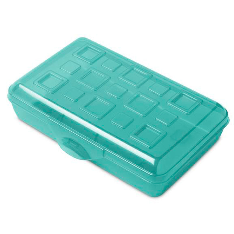 Sterilite Translucent Pencil Case School Supply Storage Box, Blue Tint (24 Pack)