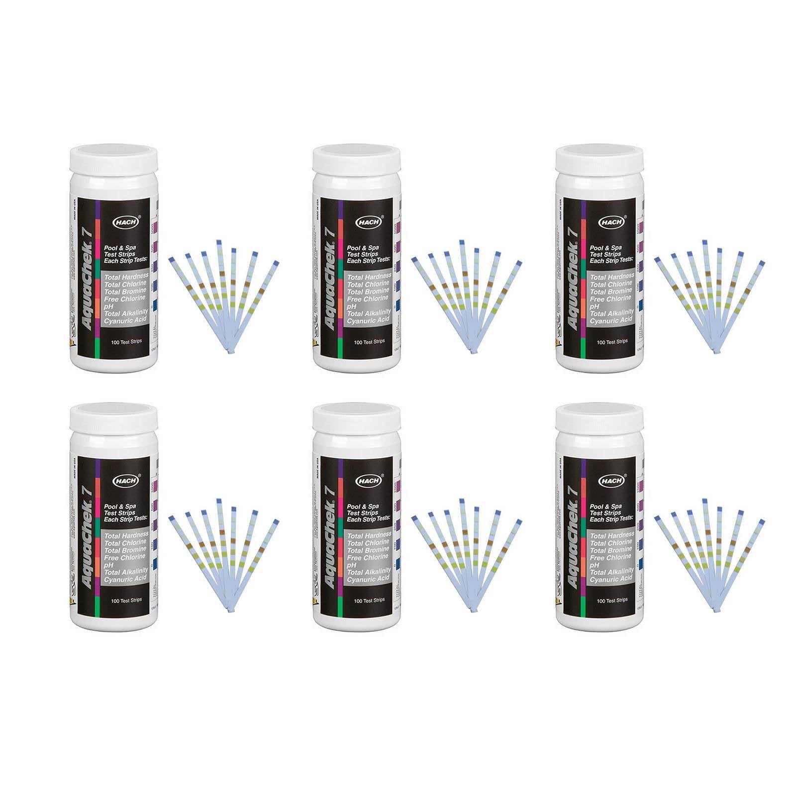 AquaChek 551236 7 In 1 Silver Swimming Pool/Spa Chlorine/pH Test Strips (600)