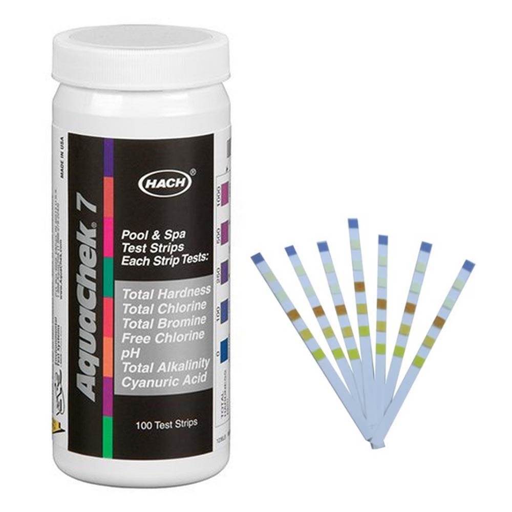 AquaChek 551236 7 In 1 Silver Swimming Pool/Spa Chlorine/pH Test Strips (600)