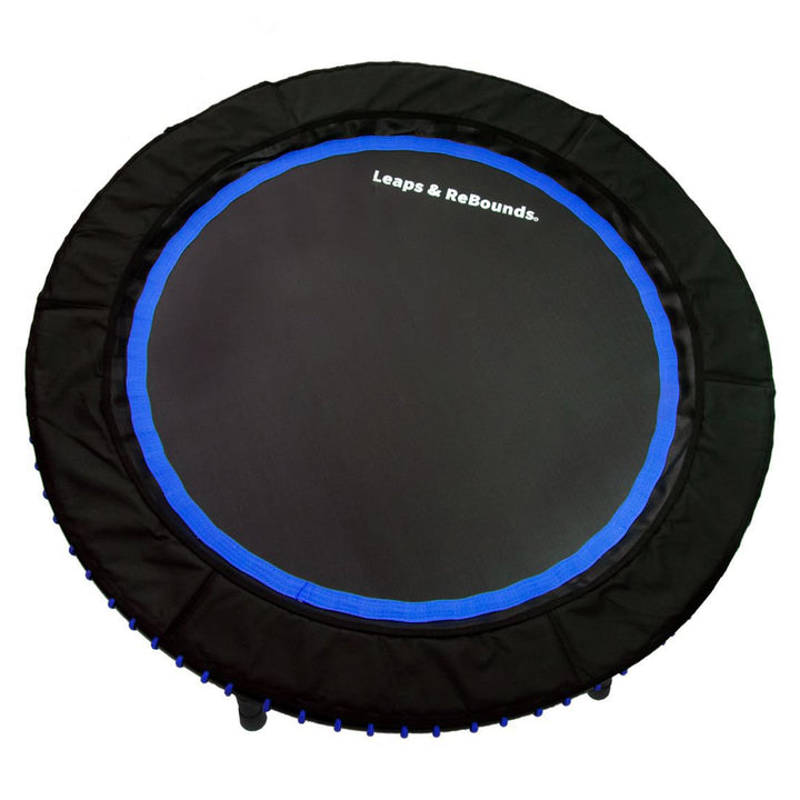 LEAPS & REBOUNDS 48" Adjustable Stability Bar with 48" Fitness Trampoline, Blue - VMInnovations