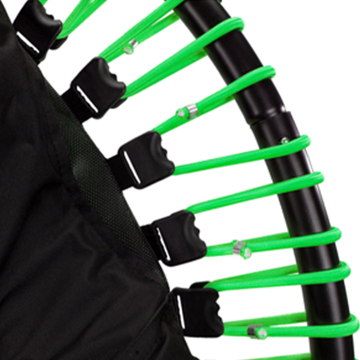 LEAPS & REBOUNDS 48" Adjustable Stability Bar with 48" Fitness Trampoline, Green - VMInnovations