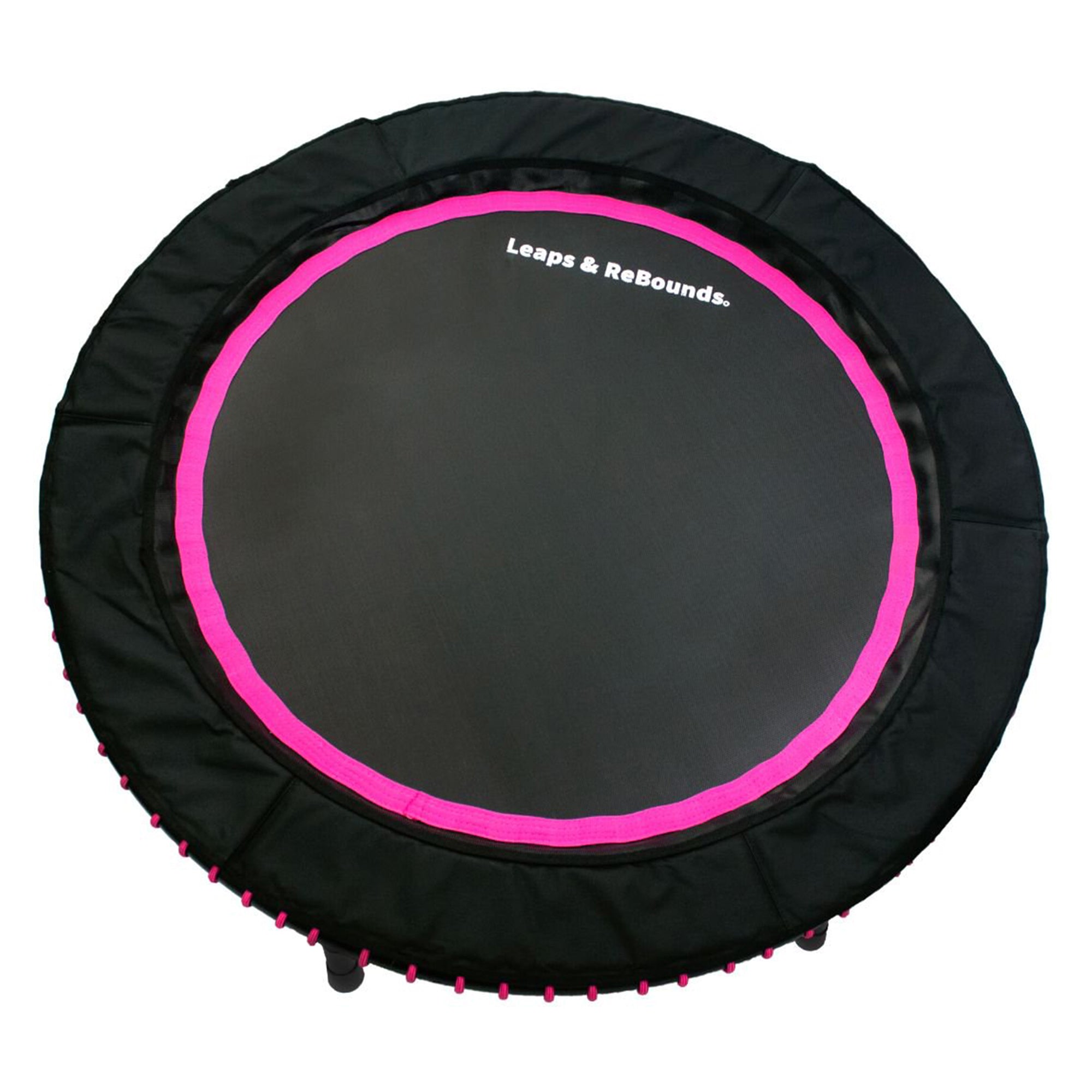 LEAPS & REBOUNDS 48" Adjustable Stability Bar with 48" Fitness Trampoline, Pink