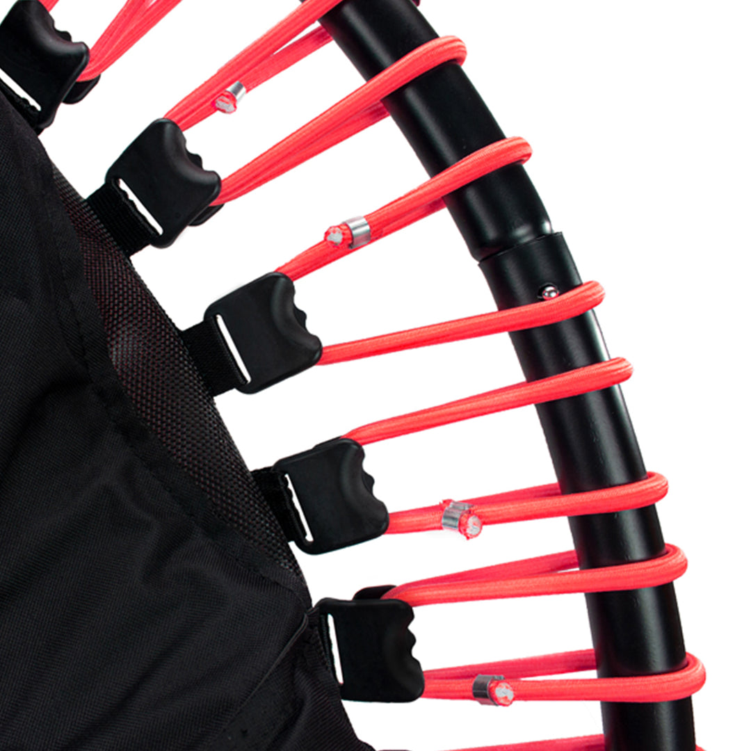 LEAPS & REBOUNDS 48" Adjustable Stability Bar with 48" Fitness Trampoline, Red - VMInnovations