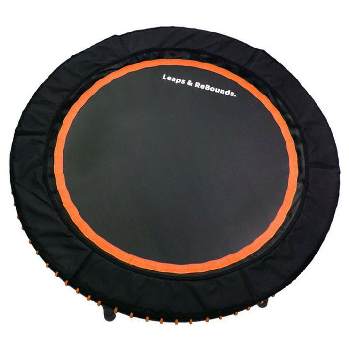 LEAPS & REBOUNDS 48" Adjustable Stability Bar w/ 48" Fitness Trampoline, Orange - VMInnovations
