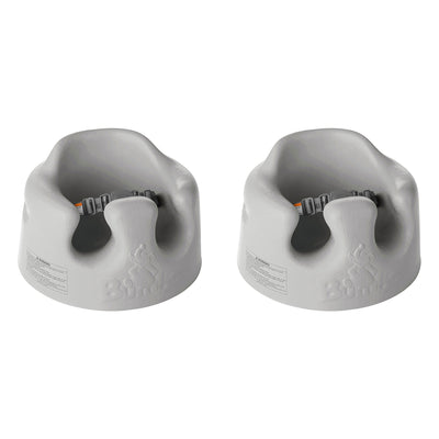 Bumbo Infant Soft Foam Floor Seat with 3 Point Adjustable Harness, Gray (2 Pack)