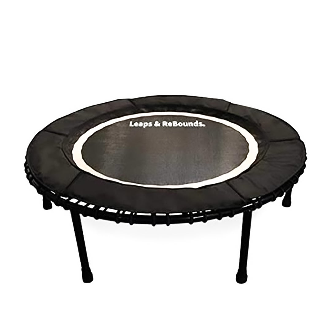 LEAPS & REBOUNDS 40" Adjustable Stability Bar with 40" Fitness Trampoline, Gray - VMInnovations